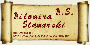 Milomira Slamarski vizit kartica